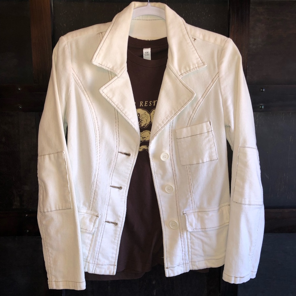 VTG Corduroy! Z. CAVARICCI White Jacket Blazer Coat Women’s Small - Picture 2 of 10